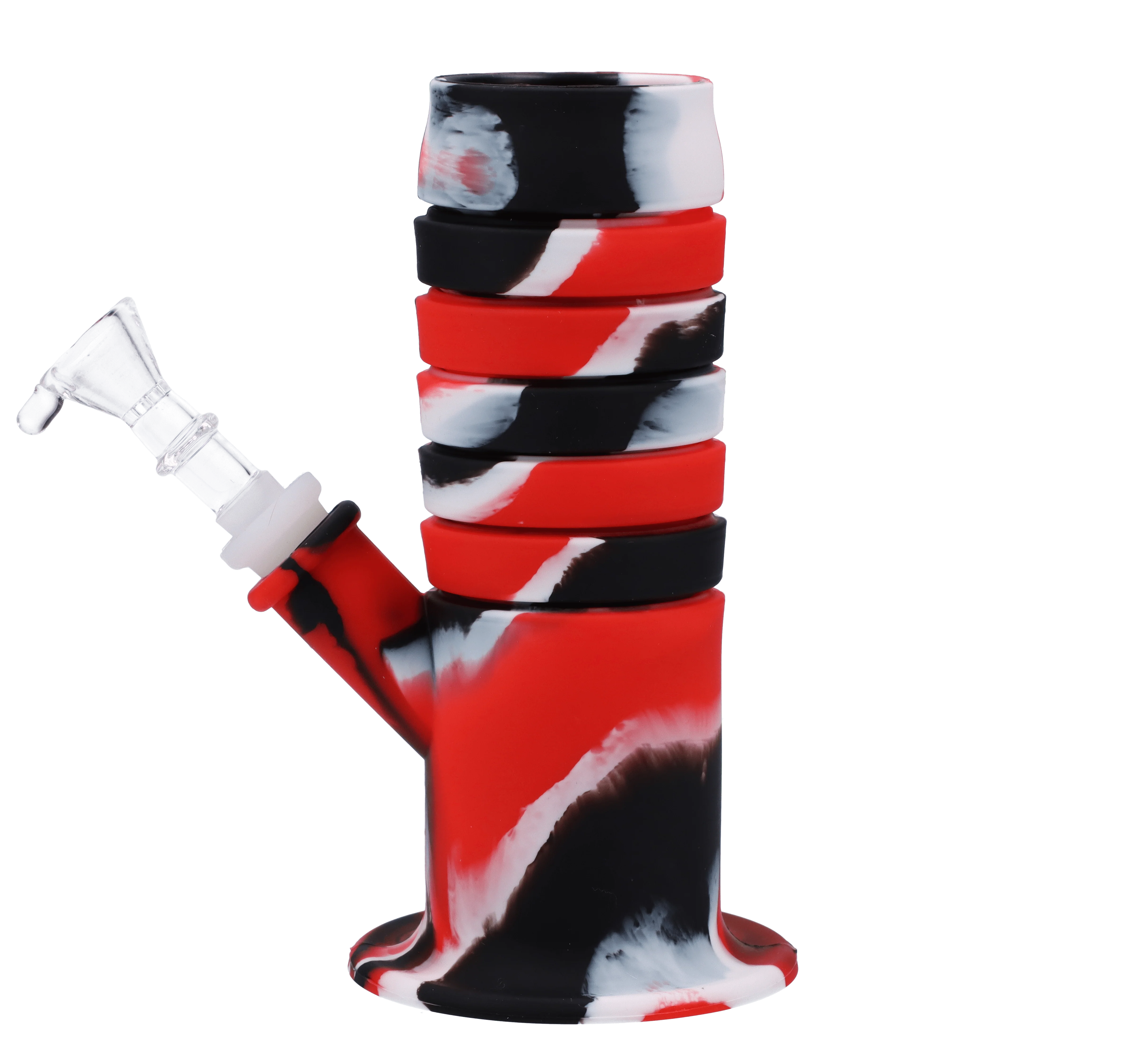 Valiant Silicone Flexible Straight Water Pipe - Red Black & White - 11.5in. - Image 6