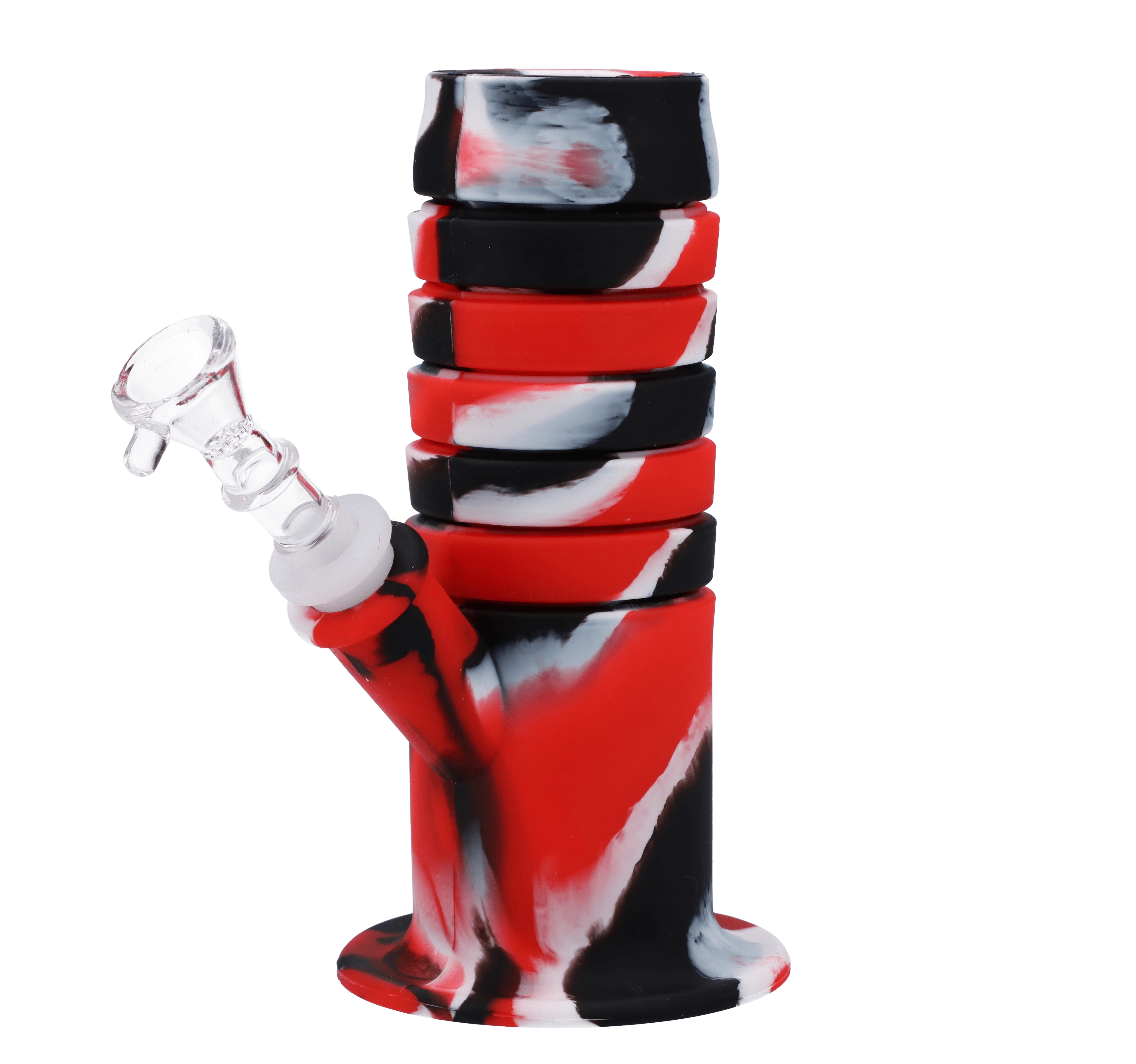 Valiant Silicone Flexible Straight Water Pipe - Red Black & White - 11.5in. - Image 7