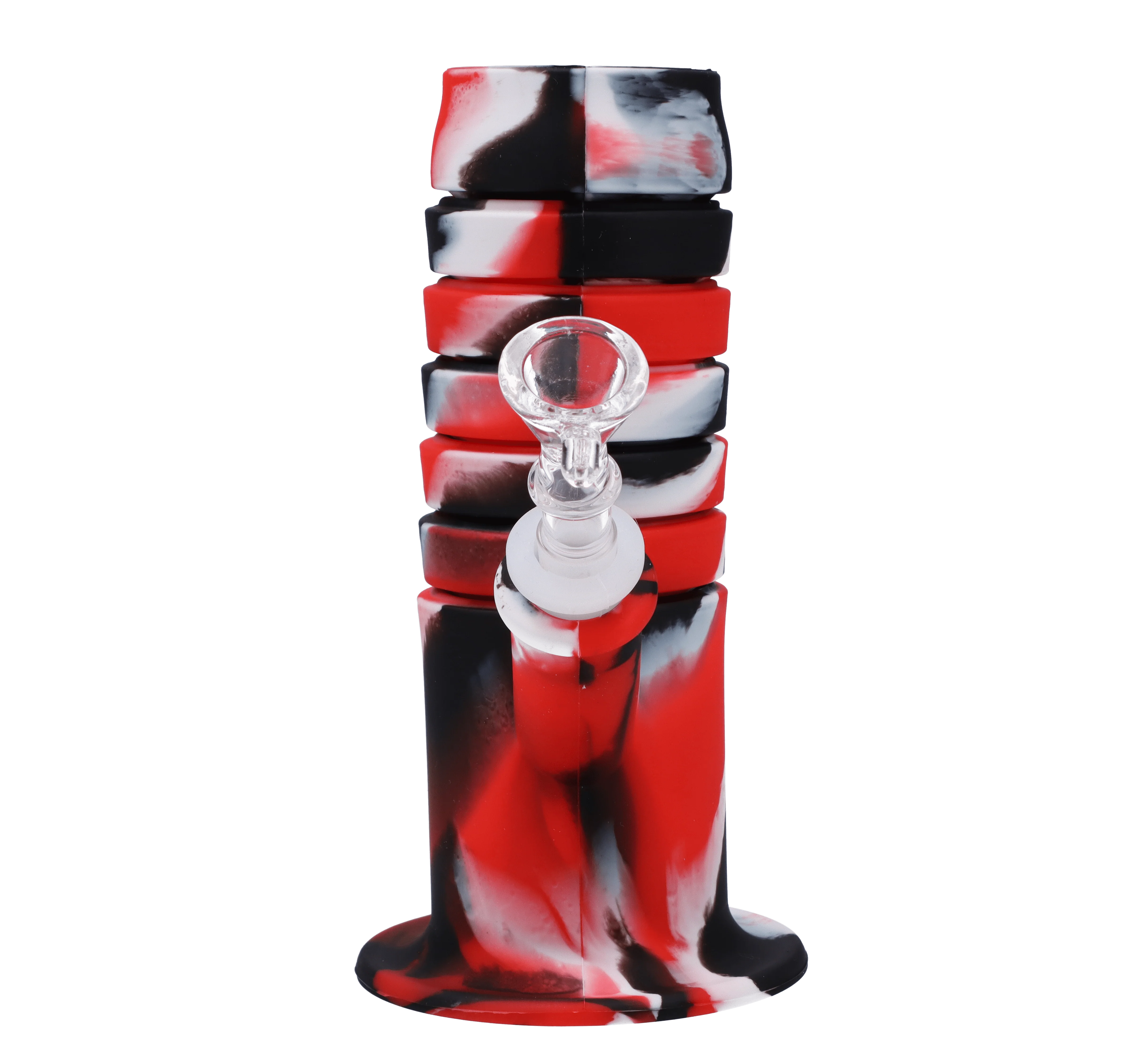 Valiant Silicone Flexible Straight Water Pipe - Red Black & White - 11.5in. - Image 8
