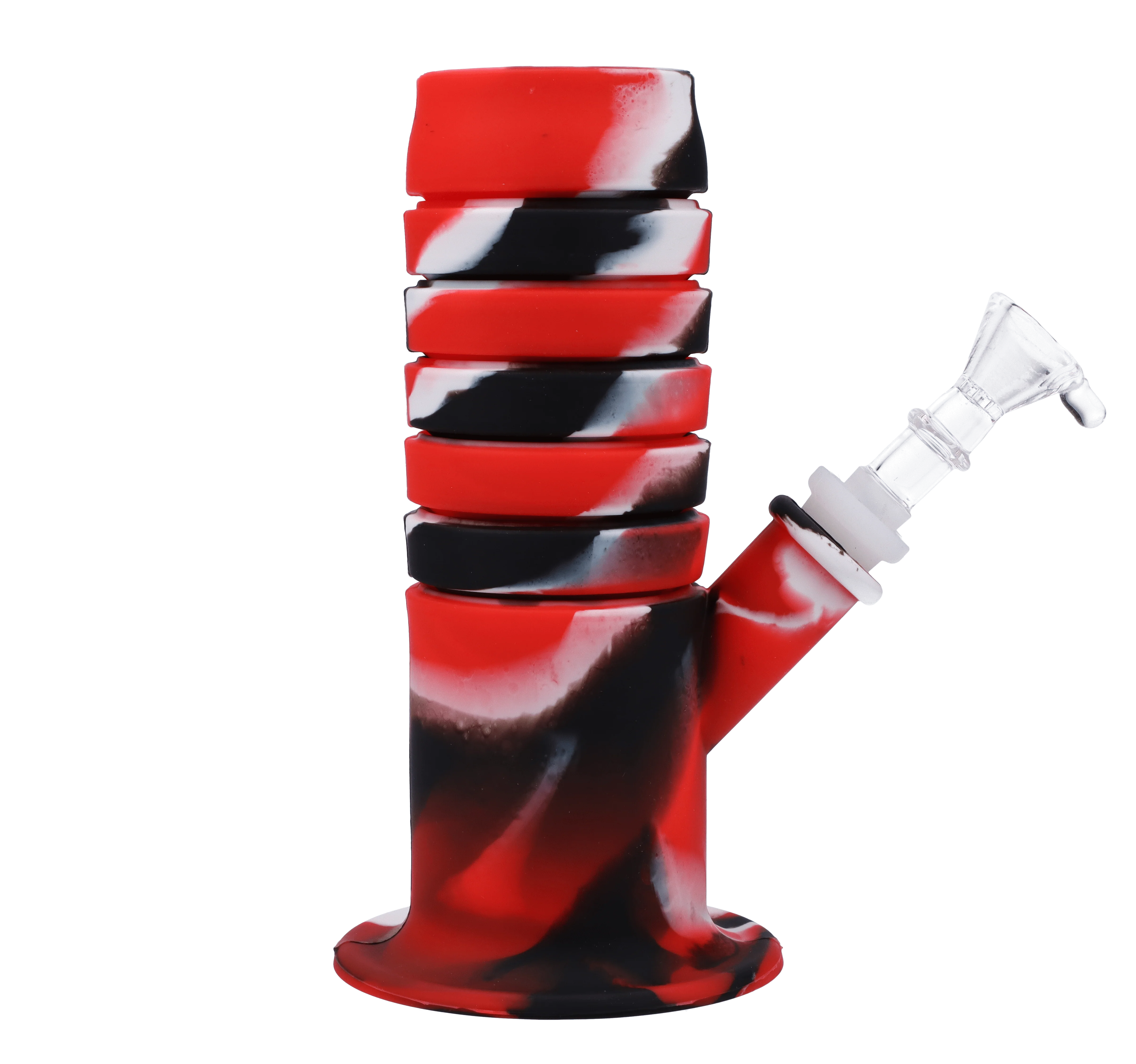 Valiant Silicone Flexible Straight Water Pipe - Red Black & White - 11.5in. - Image 9