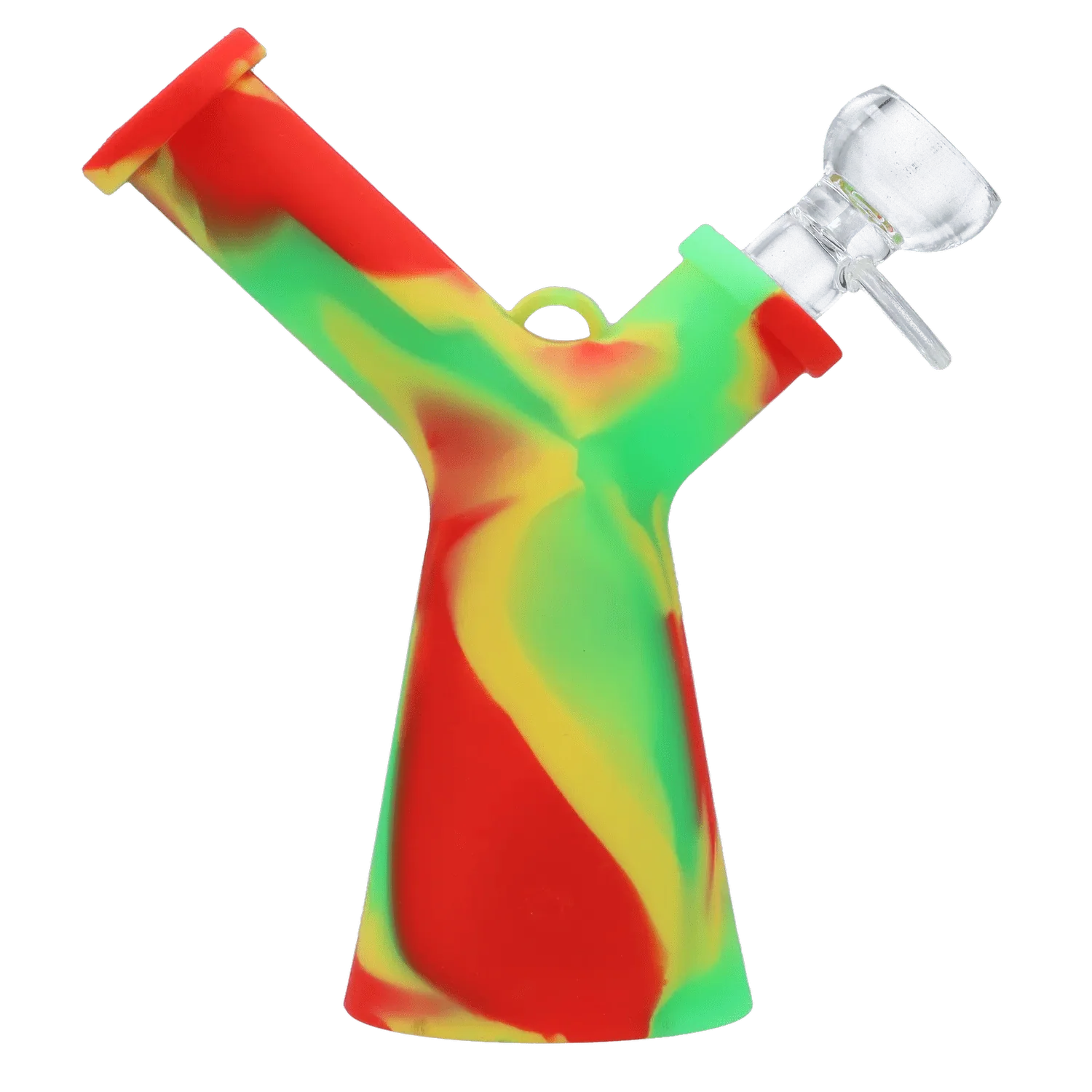 Valiant Silicone Mr Y Water Pipe - Rasta - 6.2in.