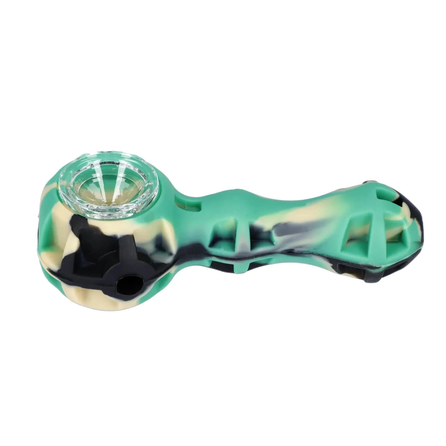 Valiant Silicone Pipe w/Glass Bowl & Secret Storage - Assorted - 4in. - Image 2