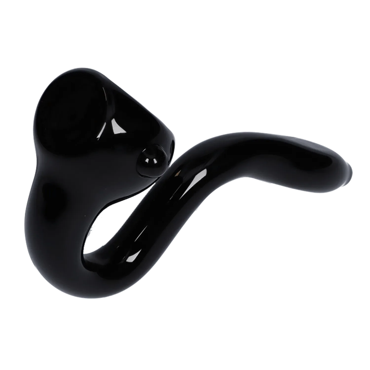 Valiant Small Glass Sherlock Pipe - Black - 4in.