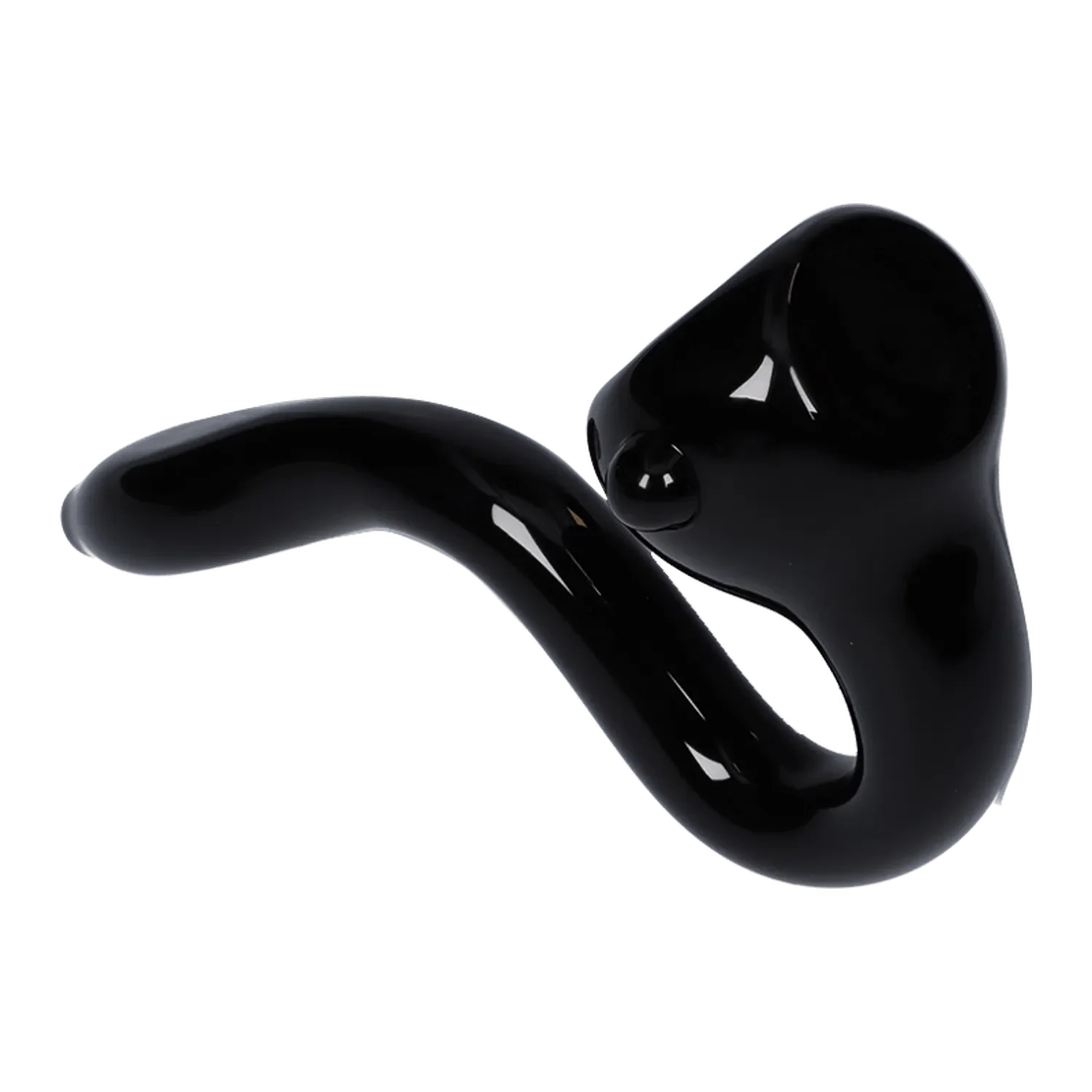 Valiant Small Glass Sherlock Pipe - Black - 4in. - Image 3