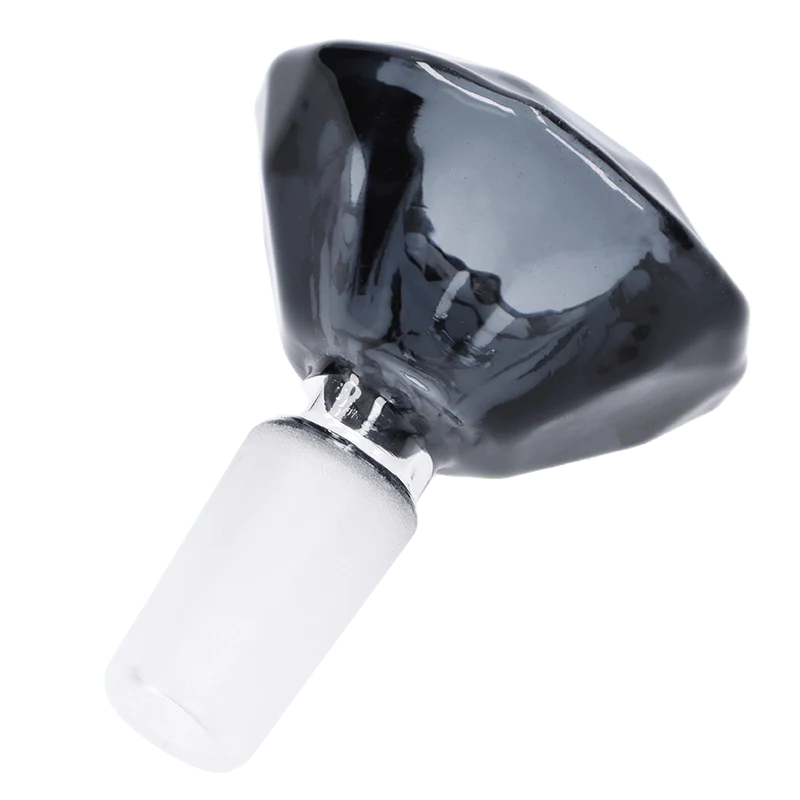Valiant Wide Diamond Bowl  - Transparent Black - Male 14mm - Image 4