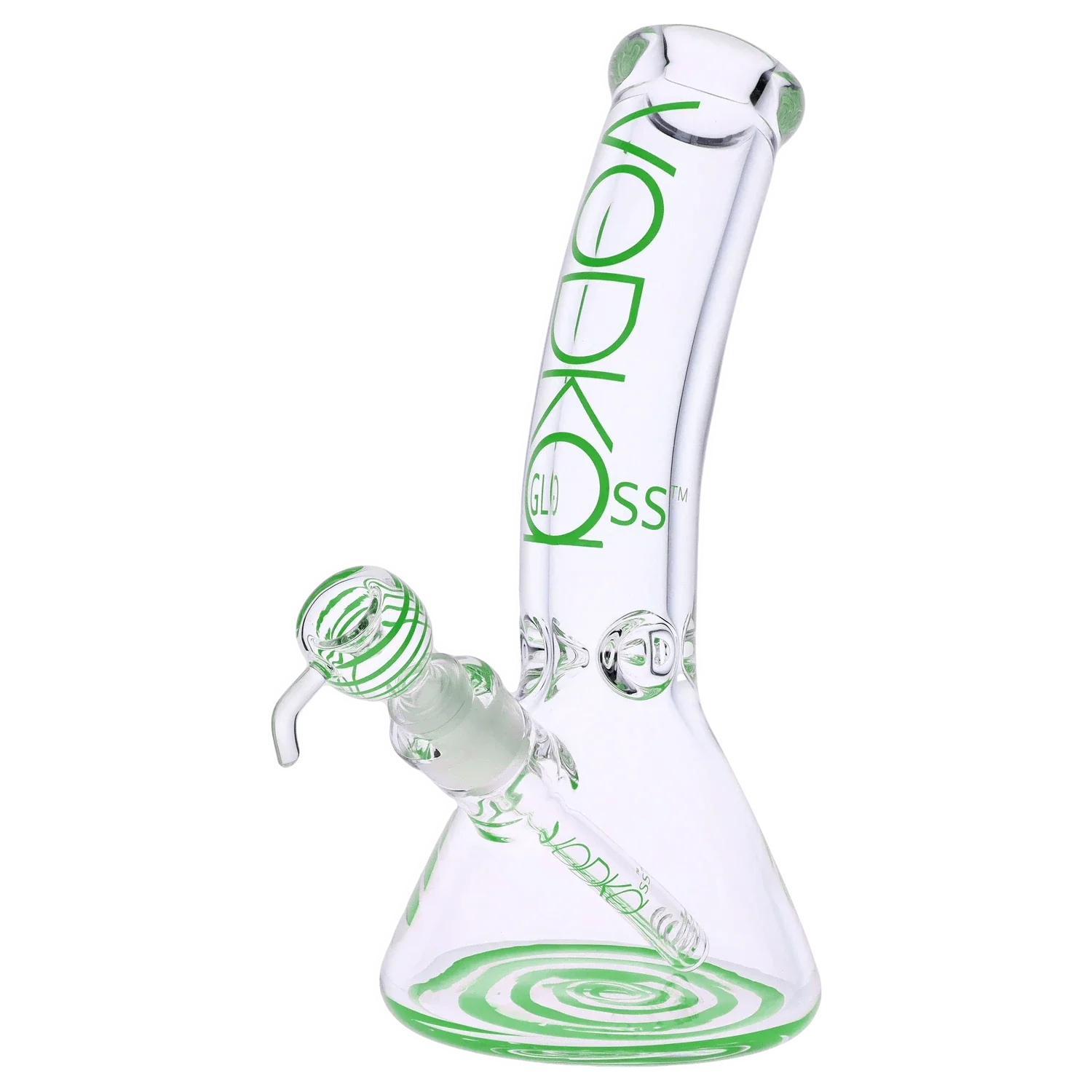 Vodka 9mm Bent Neck Water Pipe - Green - 12in. - Image 2