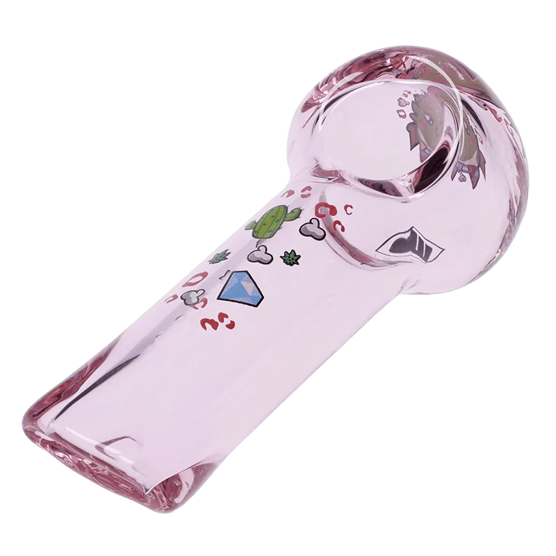 Wido Pink Kush Spoon Pipe - Transparent Pink - 4in. - Image 6
