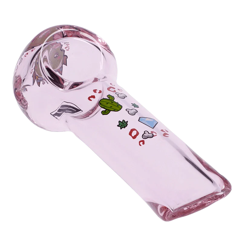 Wido Pink Kush Spoon Pipe - Transparent Pink - 4in. - Image 8