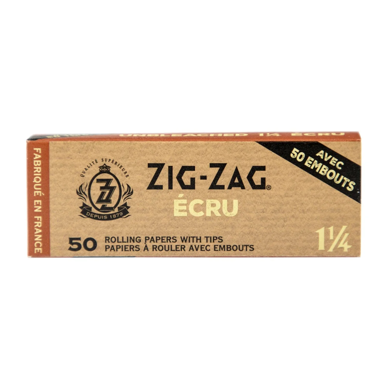 Zig Zag Unbleached Rolling Papers w/ Tips - 1 ¼