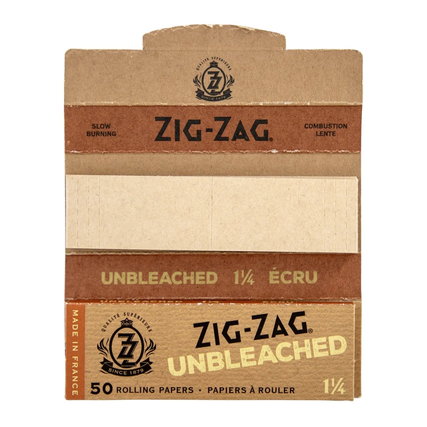 Zig Zag Unbleached Rolling Papers w/ Tips - 1 ¼ - Image 2
